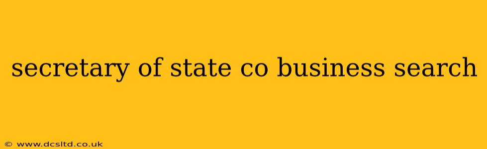 secretary of state co business search
