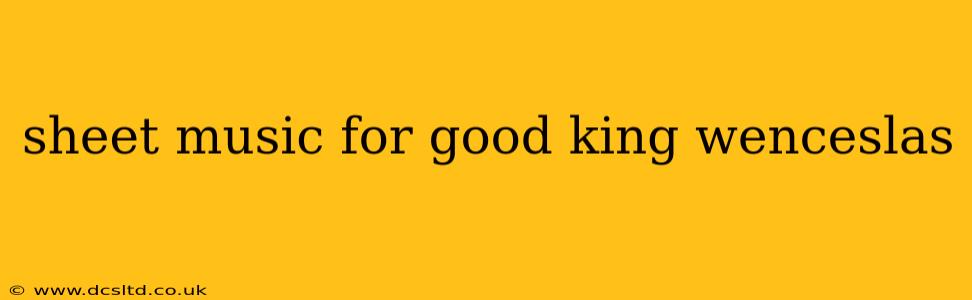 sheet music for good king wenceslas