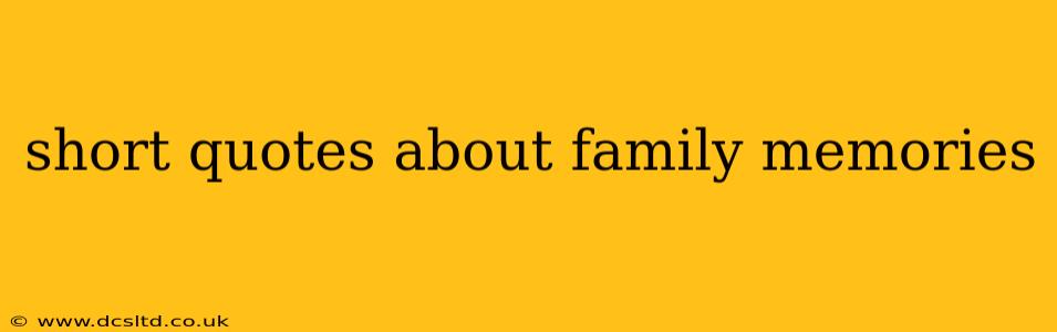 short quotes about family memories