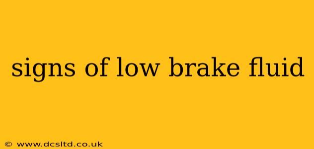signs of low brake fluid