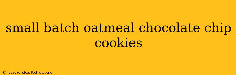 small batch oatmeal chocolate chip cookies