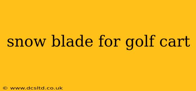 snow blade for golf cart