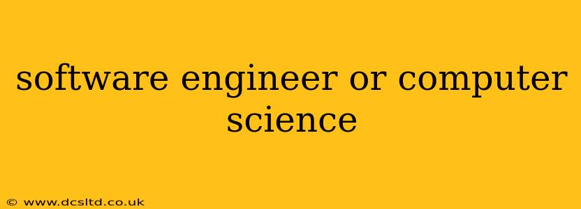 software engineer or computer science