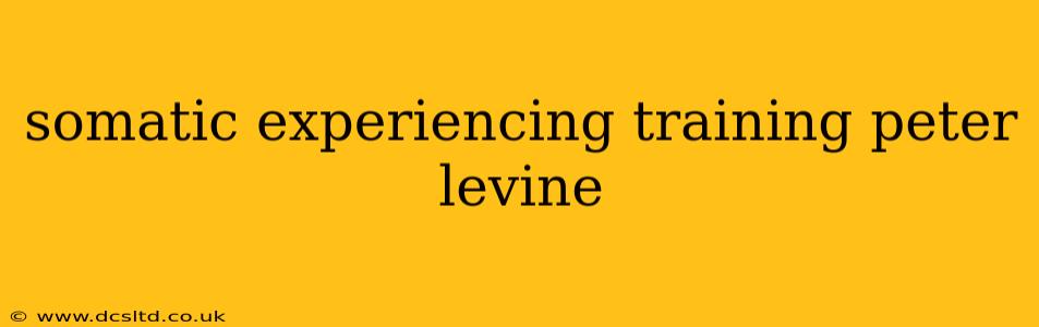 somatic experiencing training peter levine