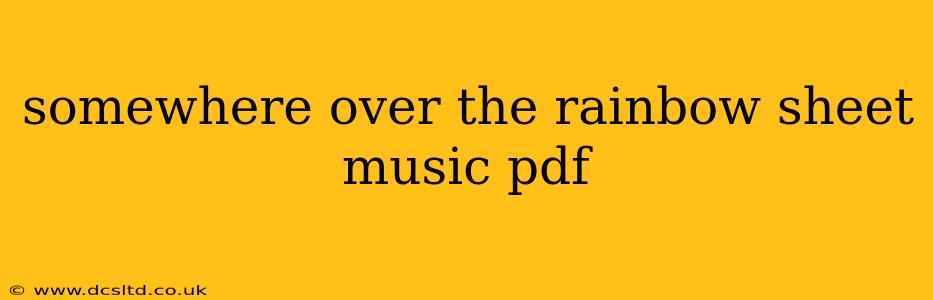 somewhere over the rainbow sheet music pdf