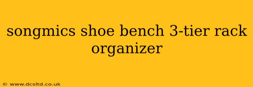 songmics shoe bench 3-tier rack organizer
