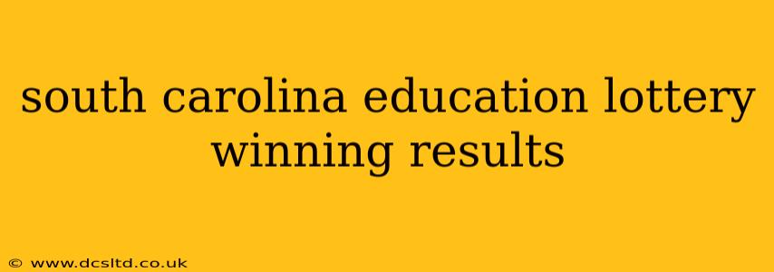 south carolina education lottery winning results