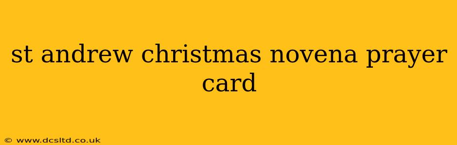st andrew christmas novena prayer card