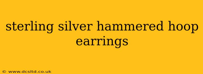 sterling silver hammered hoop earrings