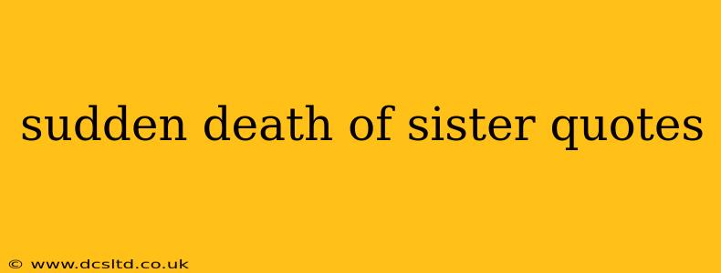 sudden death of sister quotes