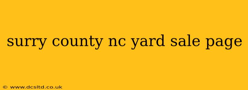 surry county nc yard sale page