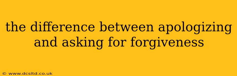 the difference between apologizing and asking for forgiveness