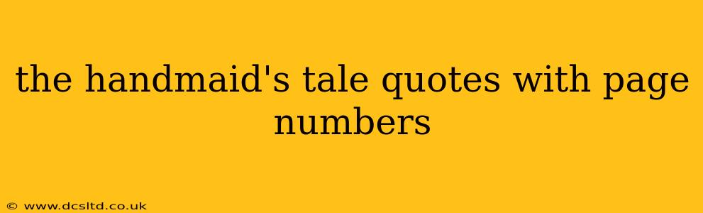 the handmaid's tale quotes with page numbers