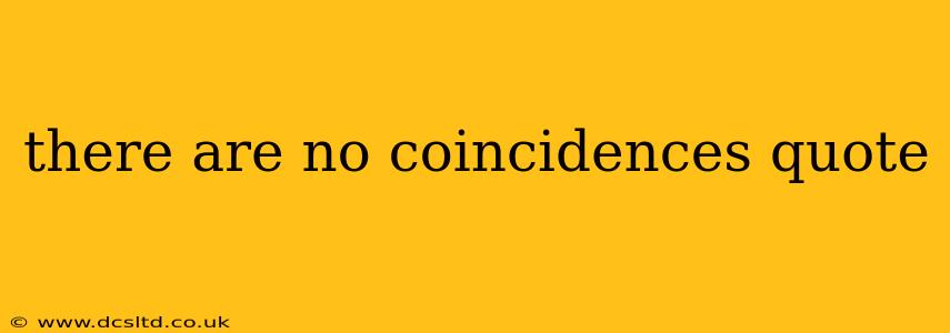 there are no coincidences quote