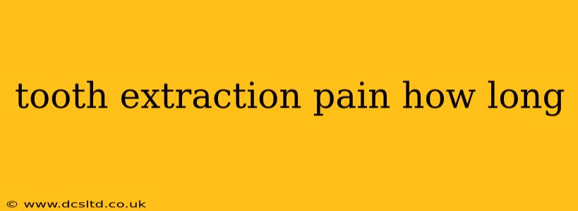 tooth extraction pain how long