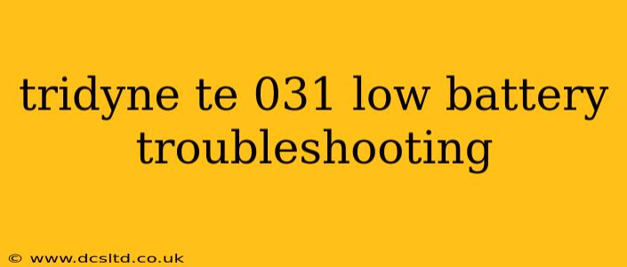 tridyne te 031 low battery troubleshooting