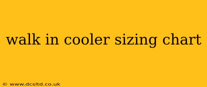 walk in cooler sizing chart