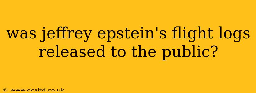 was jeffrey epstein's flight logs released to the public?