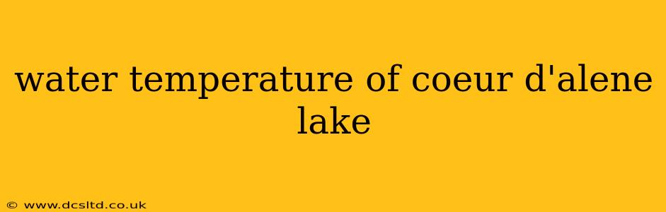 water temperature of coeur d'alene lake