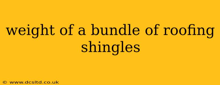 weight of a bundle of roofing shingles