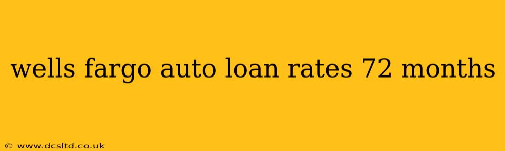 wells fargo auto loan rates 72 months