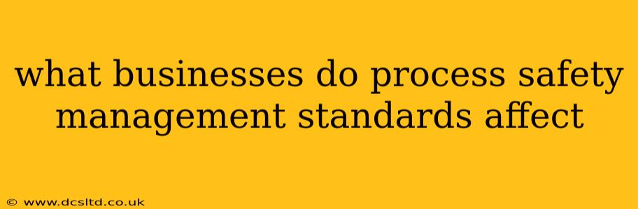 what businesses do process safety management standards affect