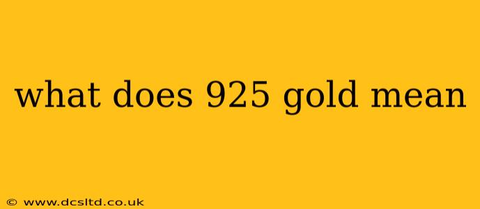 what does 925 gold mean