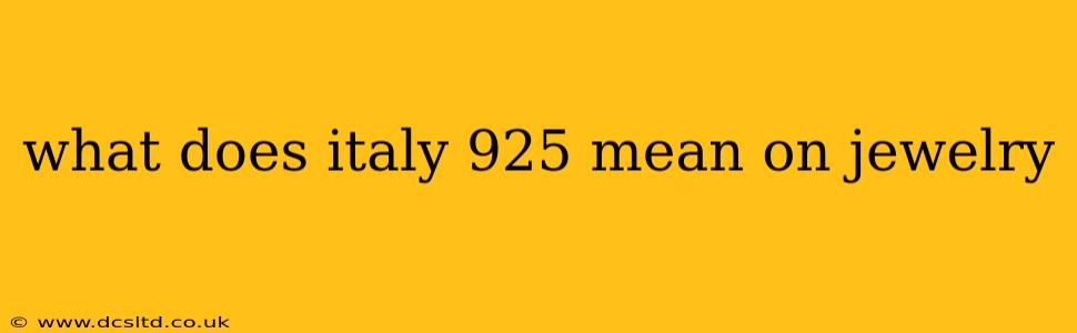 what does italy 925 mean on jewelry