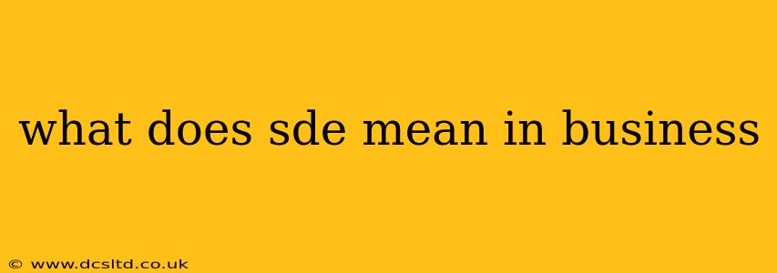 what does sde mean in business