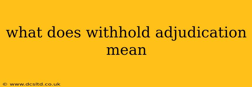 what does withhold adjudication mean