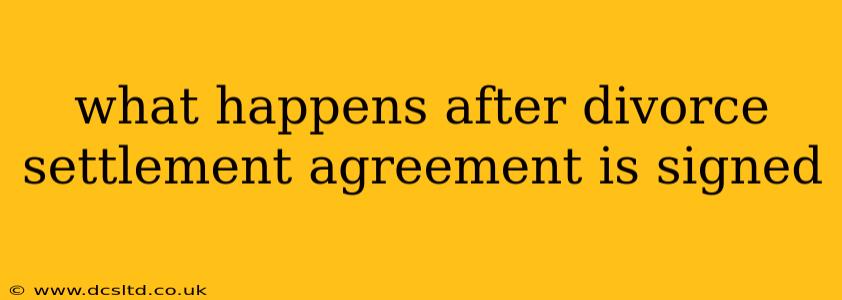 what happens after divorce settlement agreement is signed
