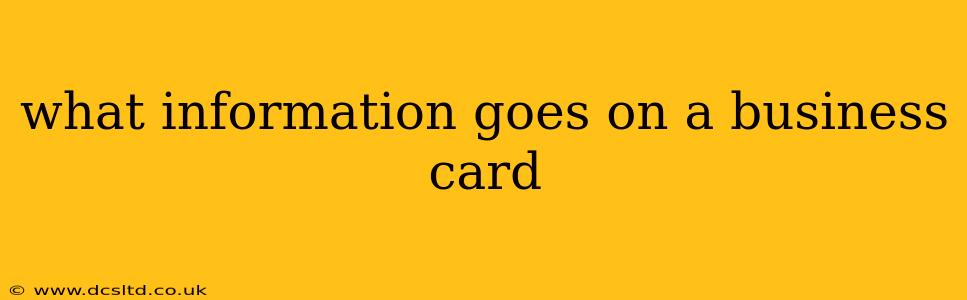 what information goes on a business card