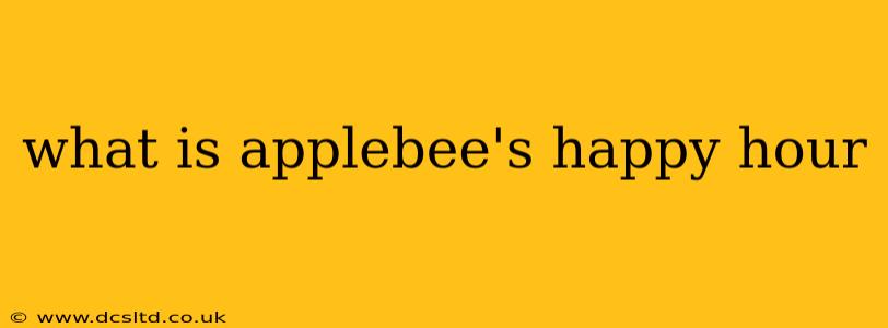 what is applebee's happy hour