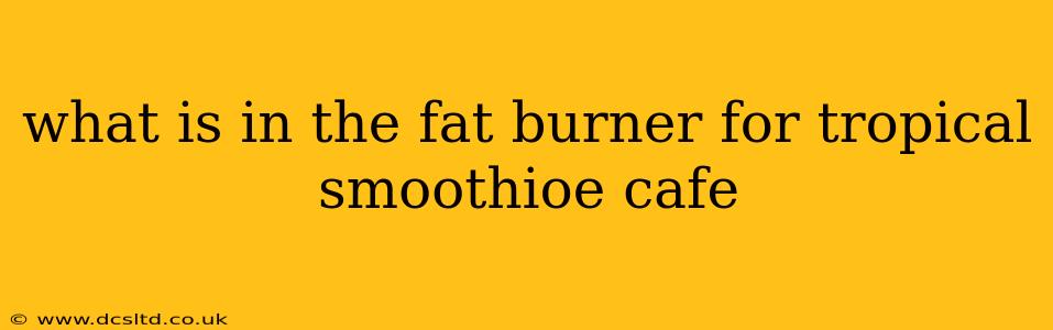 what is in the fat burner for tropical smoothioe cafe