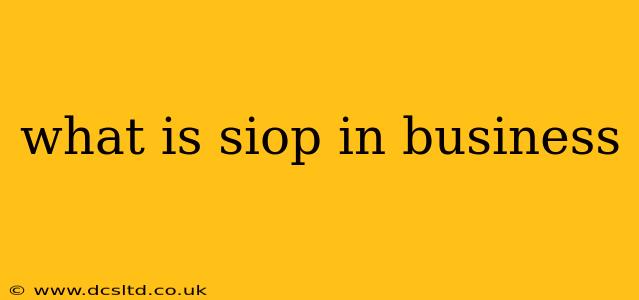 what is siop in business