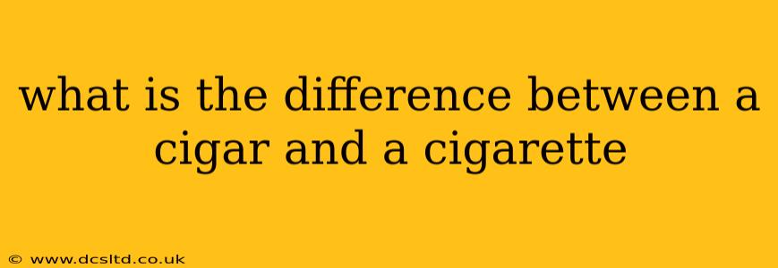 what is the difference between a cigar and a cigarette