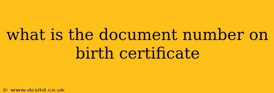 what is the document number on birth certificate