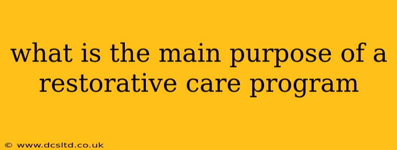 what is the main purpose of a restorative care program