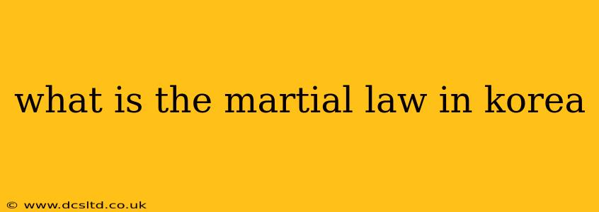 what is the martial law in korea