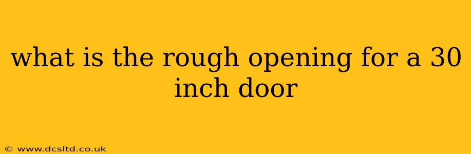 what is the rough opening for a 30 inch door