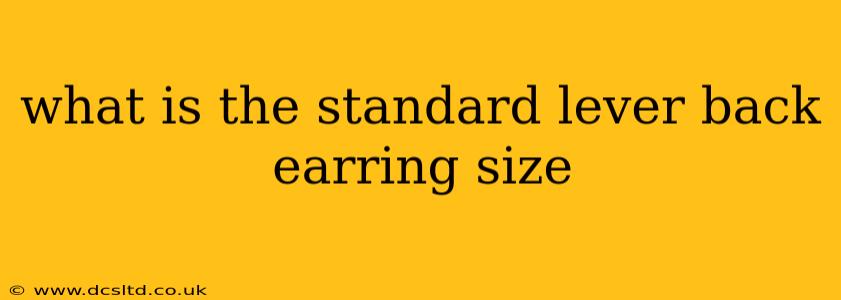 what is the standard lever back earring size