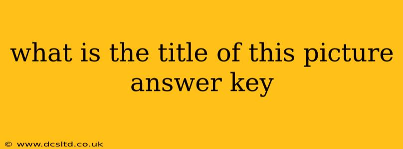 what is the title of this picture answer key