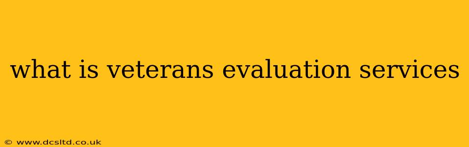 what is veterans evaluation services