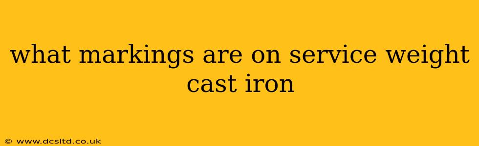 what markings are on service weight cast iron