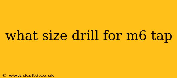what size drill for m6 tap