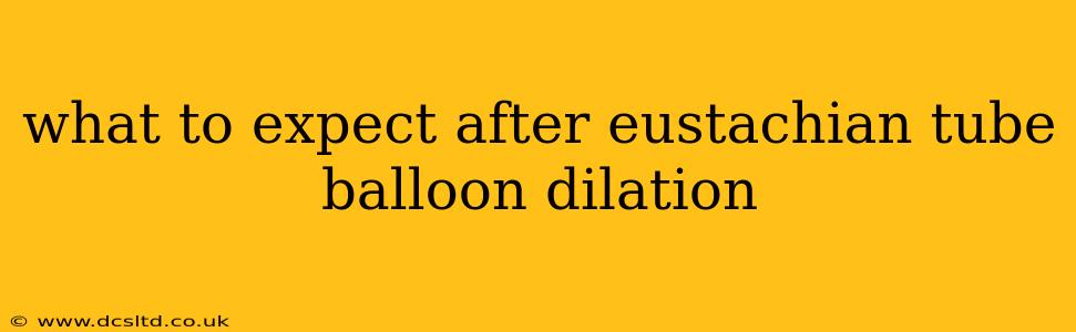 what to expect after eustachian tube balloon dilation