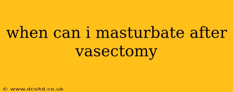 when can i masturbate after vasectomy