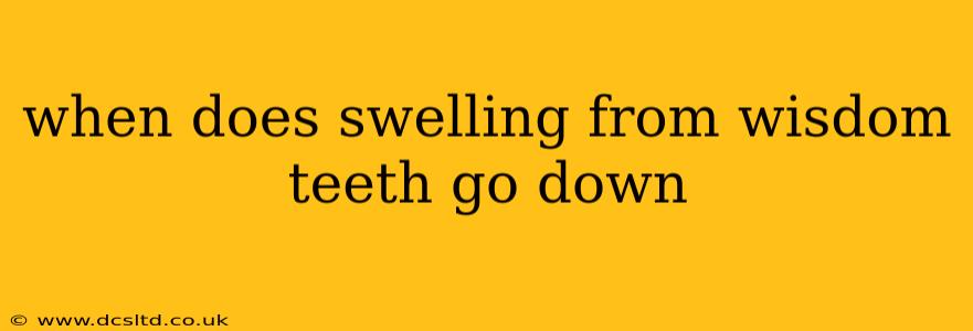 when does swelling from wisdom teeth go down