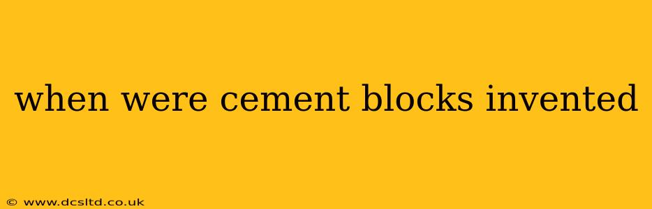 when were cement blocks invented