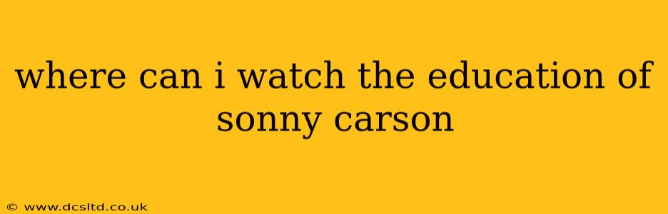 where can i watch the education of sonny carson